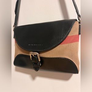 Authentic Burberry Canvas Check Small Henham Crossbody bag- Black